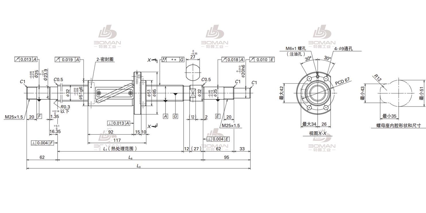 W3211FA-2-C5T25-轴端完成品滚珠丝杠