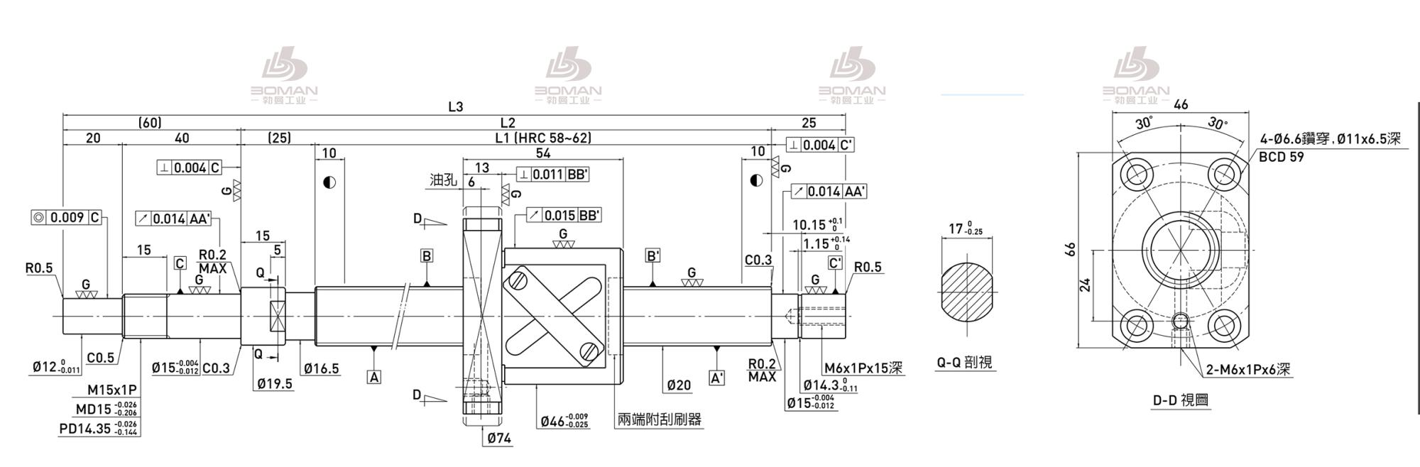 HIWIN上银 R20-10B1-FSW-789-899-0.018 上银滚珠丝杠副生产厂家